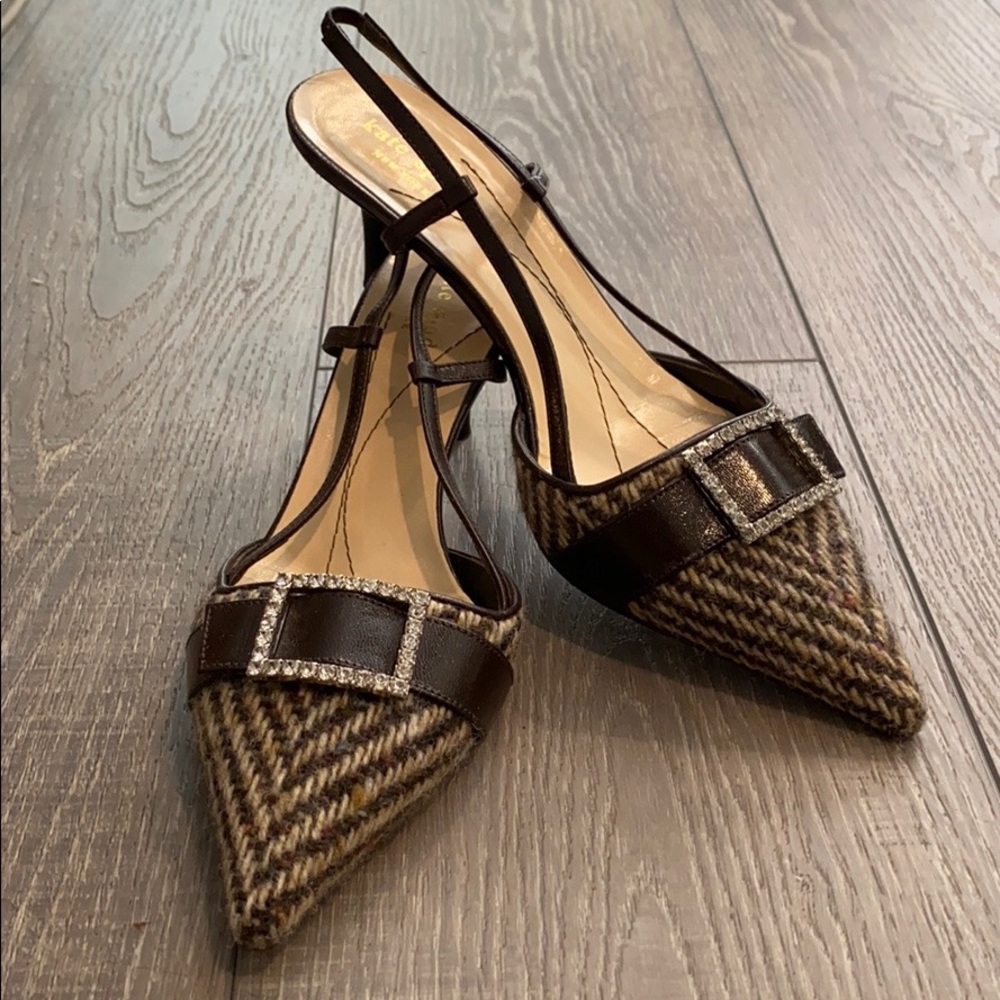 Kate Spade Point Toe Slingback Kitten Heels